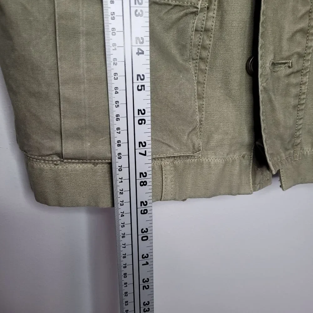 J. Crew B2589 Quilted Sleeve Drawstring Waist Utility Field Jacket Military S